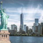 Statue of Liberty in front of the New York City skyline