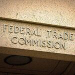 "Federal Trade Commission building sign in stone."