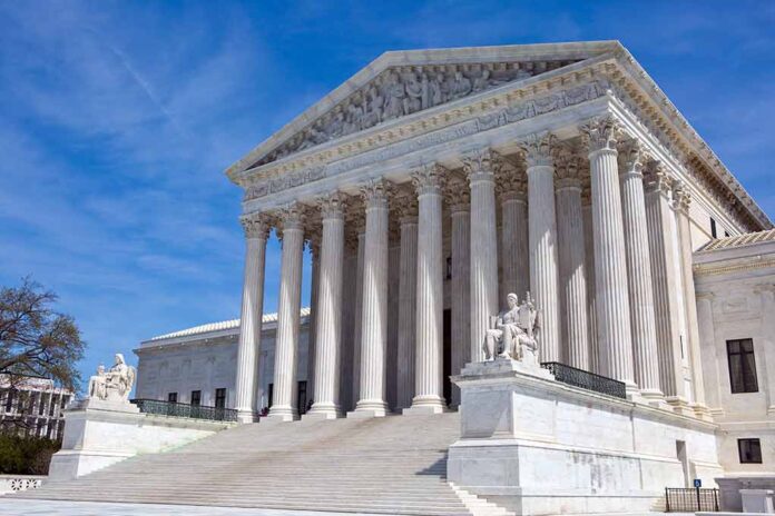 United States Supreme Court Building front entrance.